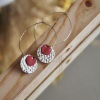 Creole argent rouge