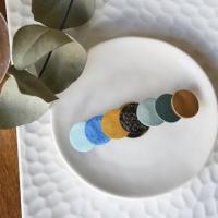 Barrette Toutes rondes Bleu, Moutarde