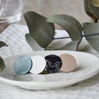 petite barrette rondes  poudré rose
