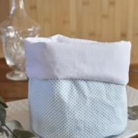 Trousse Pois bleu clair, ouverte