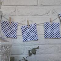 Coton Lavable, fleuri marine