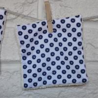 Coton Lavable, fleuri marine zoom