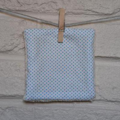Coton Lavable, pois bleu zoom