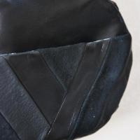 Sac blanche noir de taille cuir